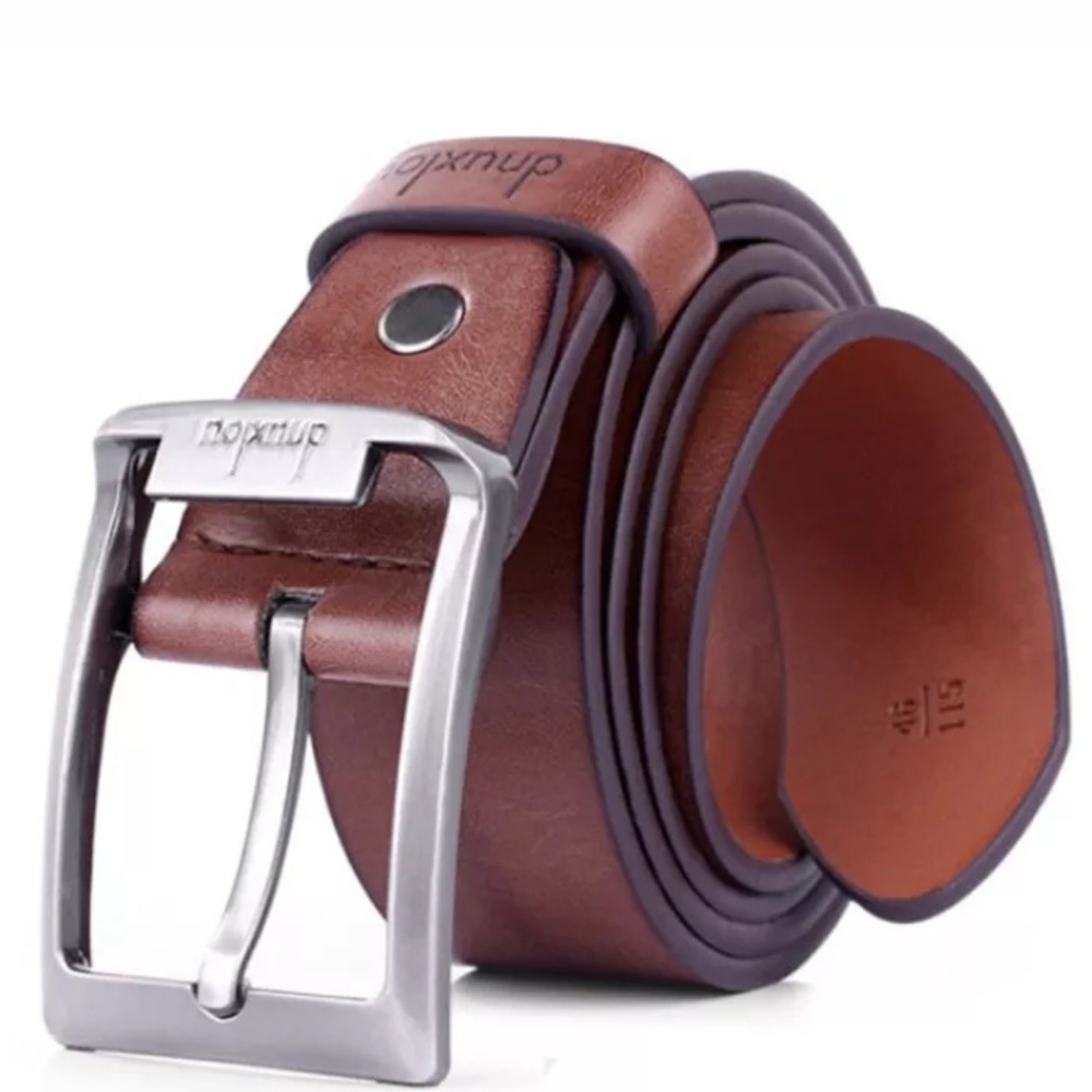 Men's brown leather belt